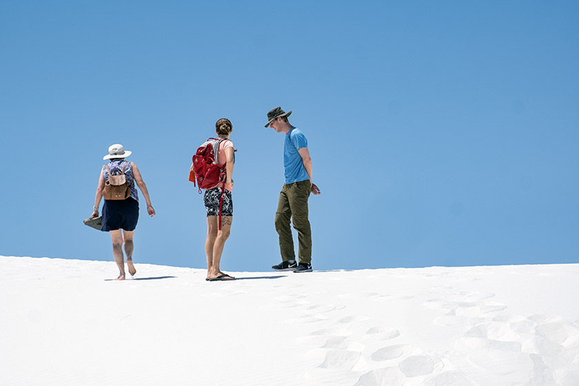 Climbing one of the dunes