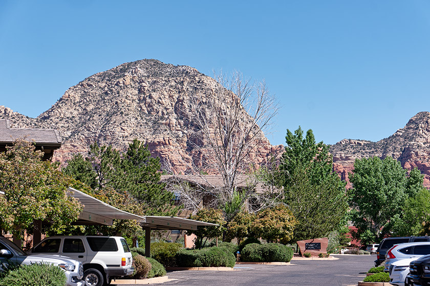 View from the parking lot at the Club Wyndham Sedona