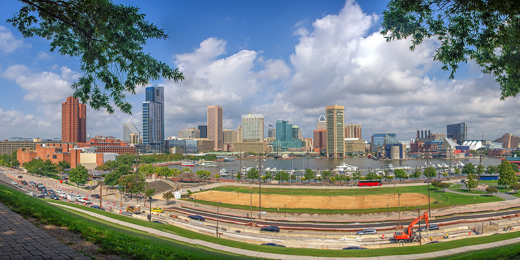 Baltimore skyline and Inner Harbor seen from Federal Hill