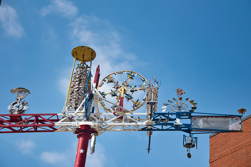 Vollis Simpson's wind-powered sculpture 'Giant Whirligig'