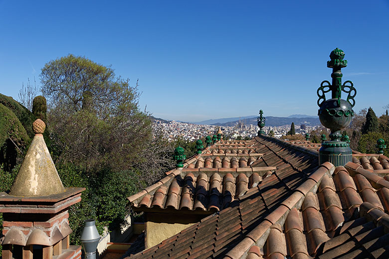 Roof of the 'La Font Del Gat' restaurant in the Laribal gardens