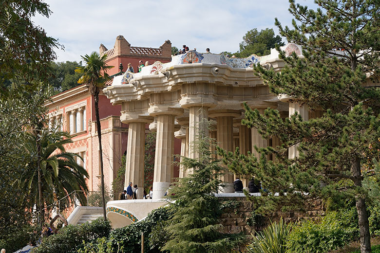 The main terrace above the colonnade