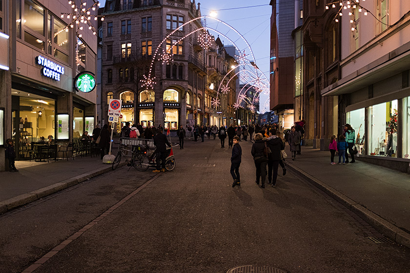 Back in Basel on the 'Freie Strasse'