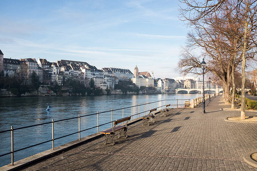 The Rhine promenade on the right bank