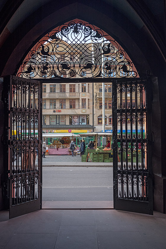 Looking out onto Market Square