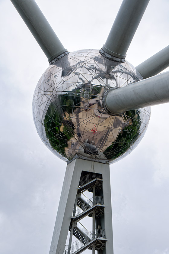 One of the nine 18 meter (59-ft) spheres