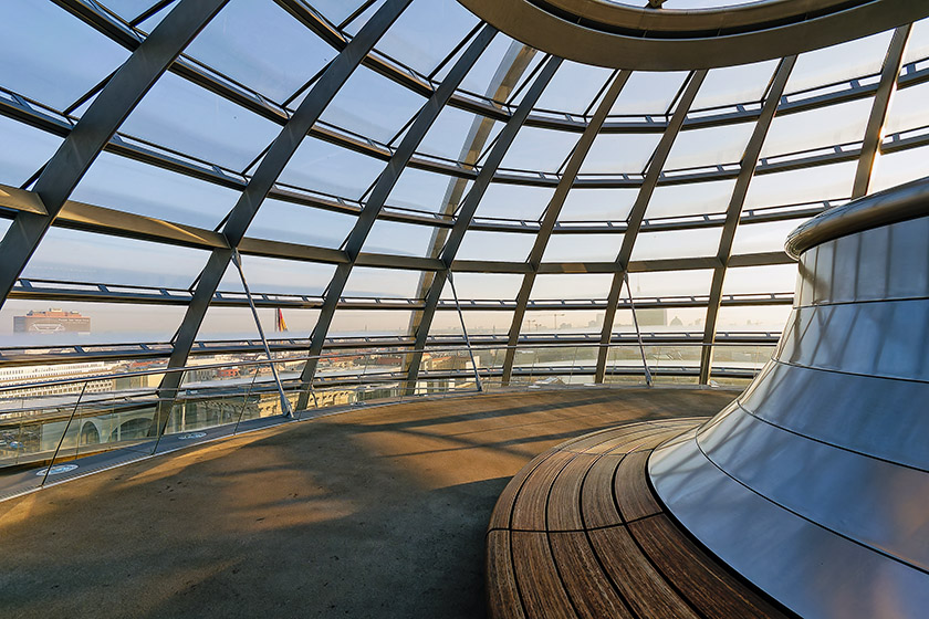 At the top of the dome