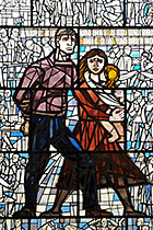 Stained glass window in the museum