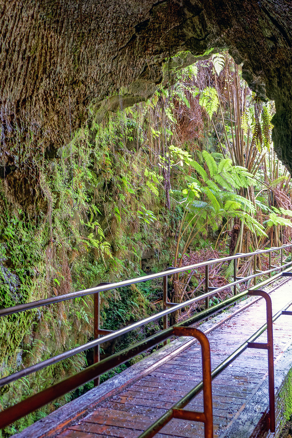 Exiting the lava tube