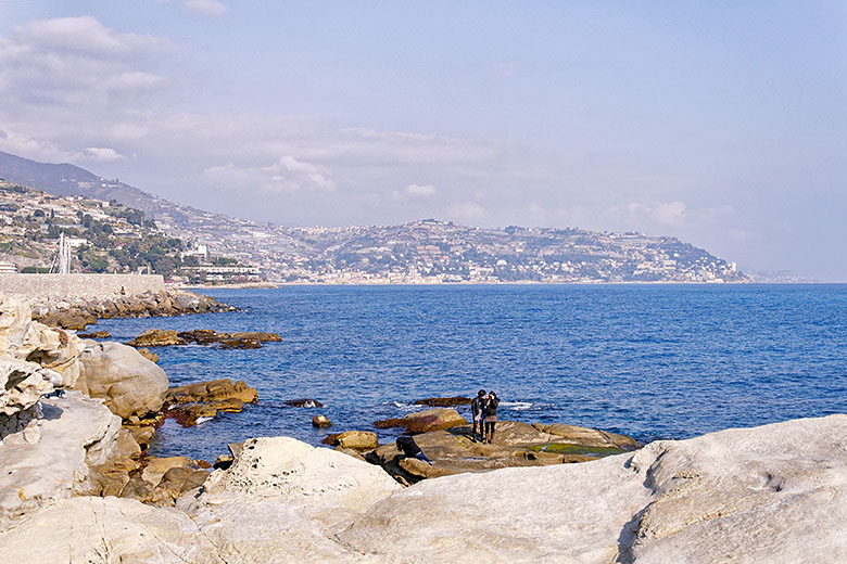 The coastline looking east