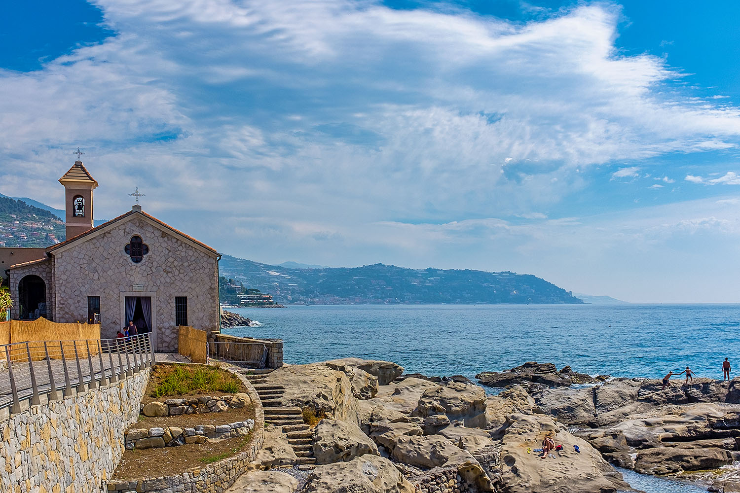 The Sant'Ampelio church at the eastern end of the 'Lungomare Argentina'