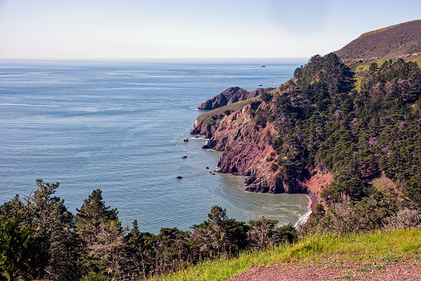 Looking down on Kirby Beach from Conzelman Road