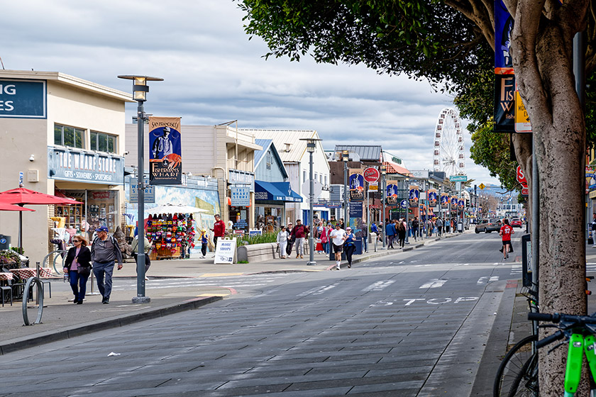 On Jefferson Street heading towards Fisherman's Wharf