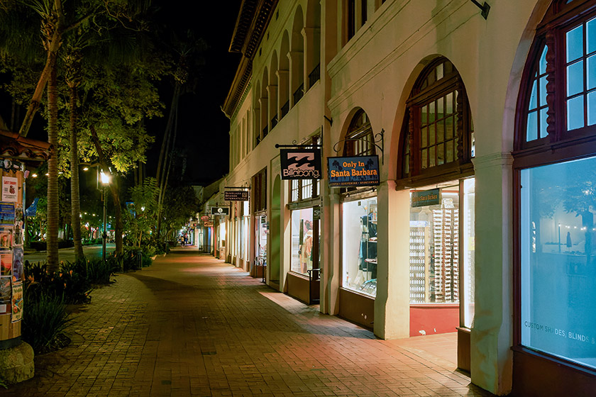 On State Street after sundown