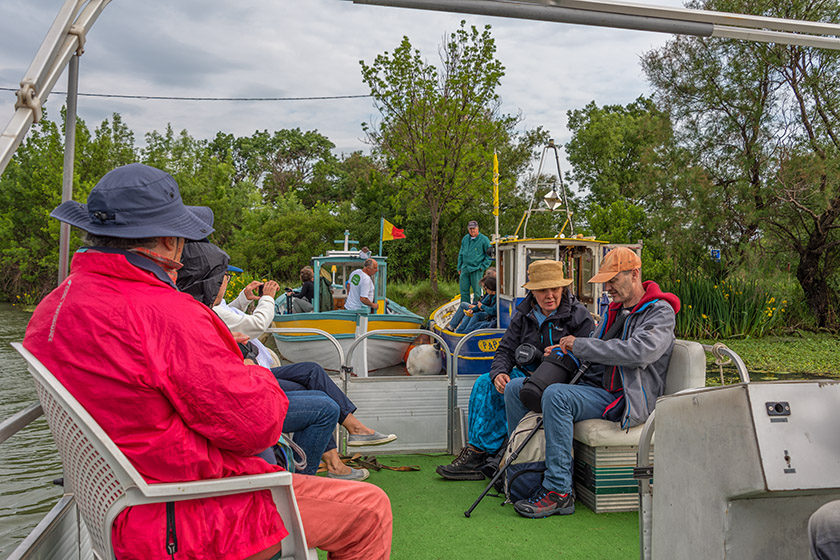 Aboard the first of three boats