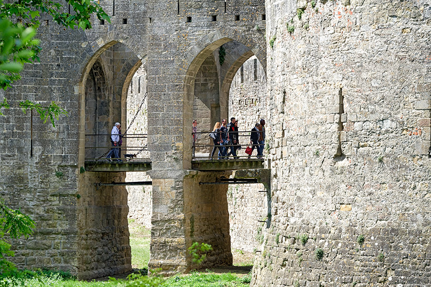 The walkway through the 'Porte Narbonnaise'