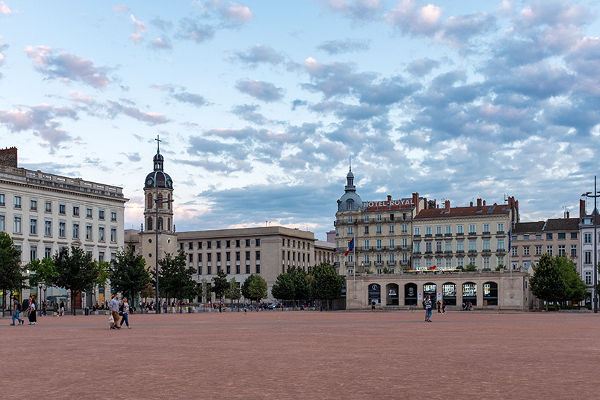 The 'Place Bellecour' in the evening