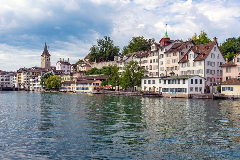 View towards the 'Lindenhof' terrace and the St. Peter church tower