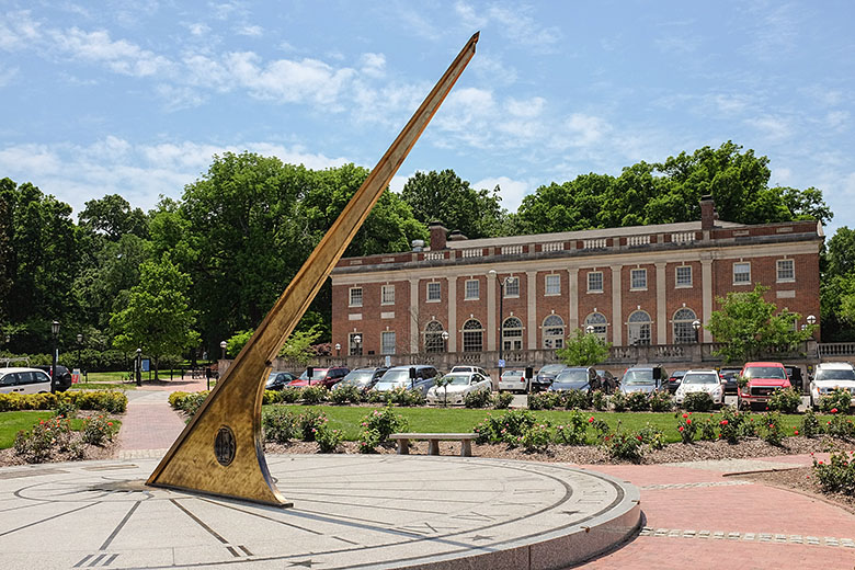 The sundial and Graham Memorial Hall