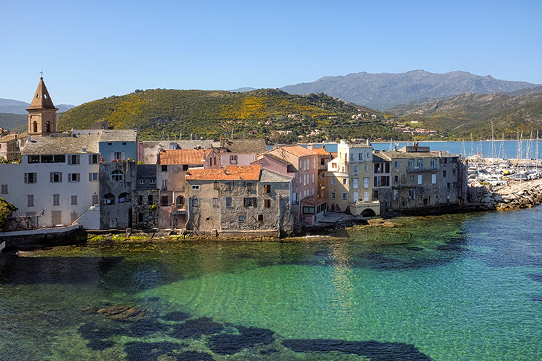 The classic view of the little town from its citadel