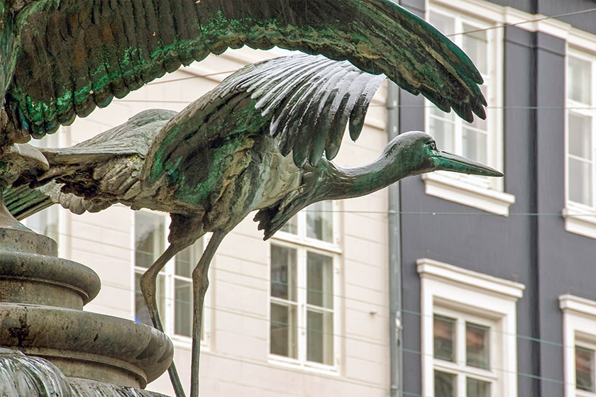 ...and its stork fountain.