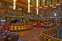 Our ship's colorful lobby