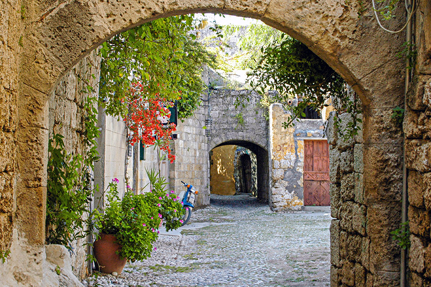 This arched courtyard was far more serene