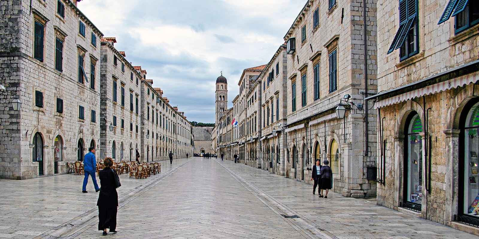 Just before 9 a.m. the main street of Dubrovnik's old town is still pretty empty