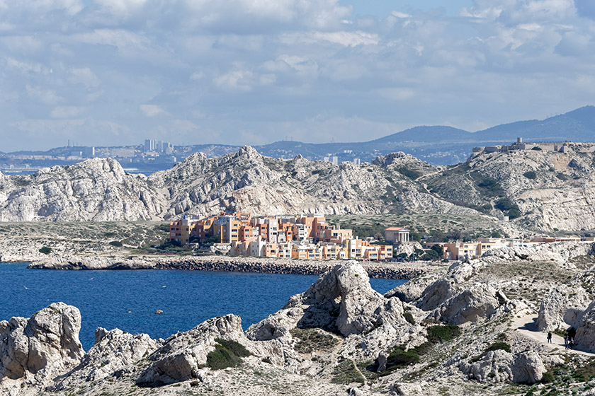 Looking towards Ratonneau island and the port of Frioul