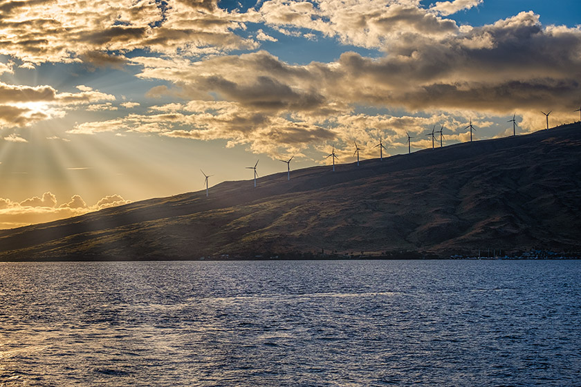 Evening light over Maalaea bay