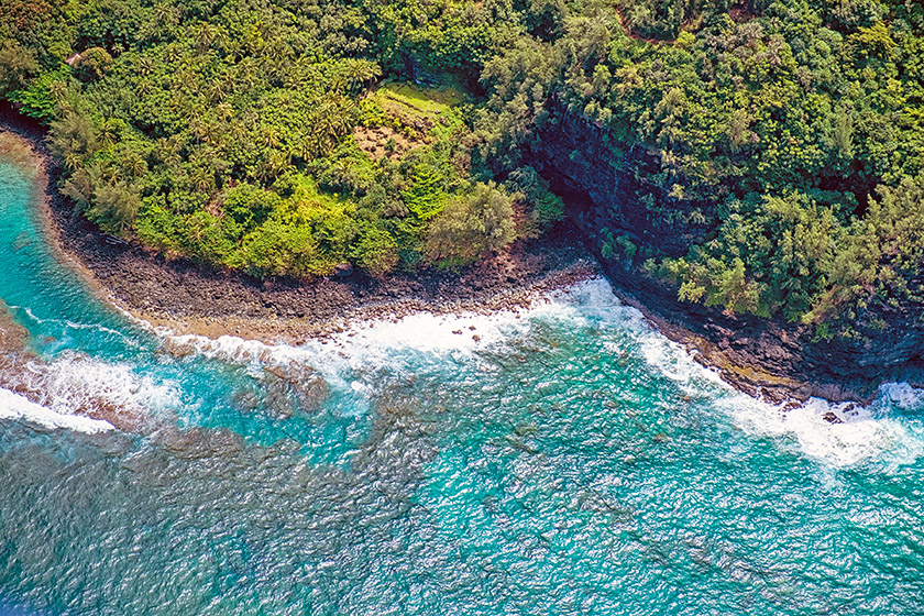 Pebbly shoreline