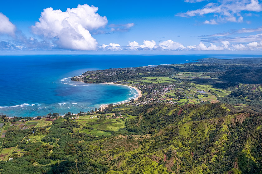 Hanalei bay on the north shore of Kauai