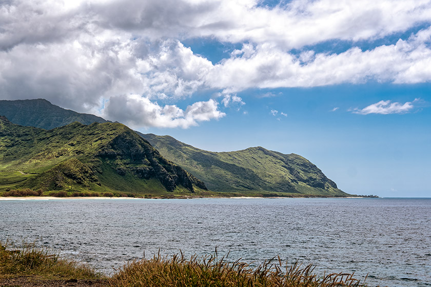 Looking toward the Mākua Kea‘au Forest Reserve