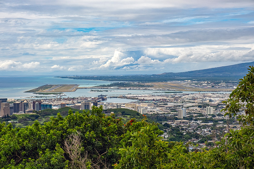 Looking west to Daniel K. Inouye International Airport