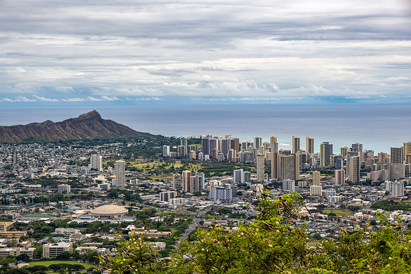 Looking over downtown Honolulu