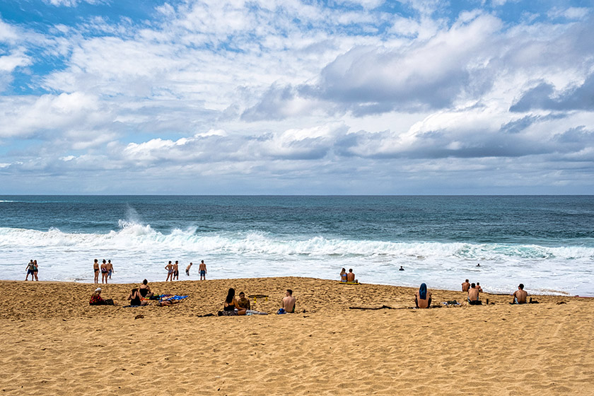 At Waimea Bay Beach