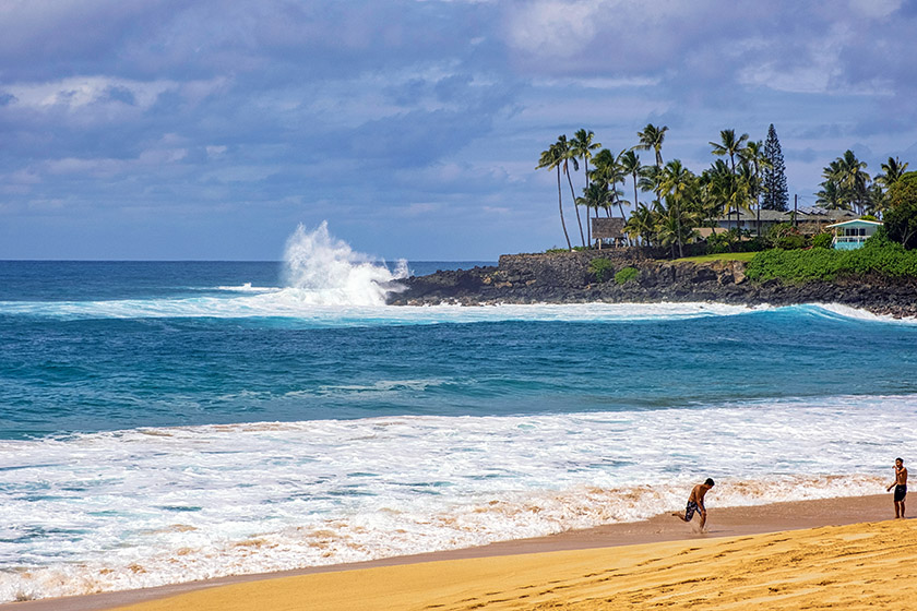 At Waimea Bay Beach