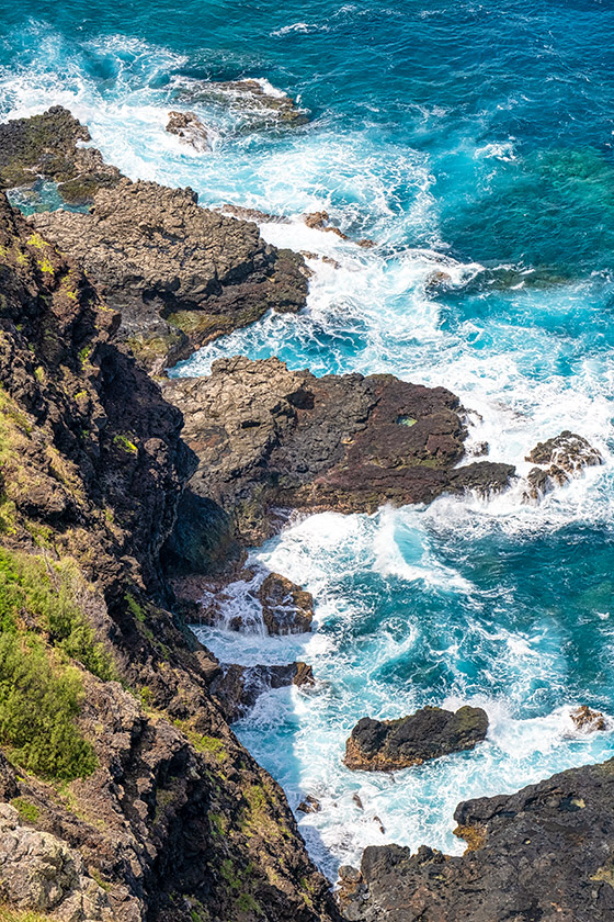 ...down to the surf of the Pacific.