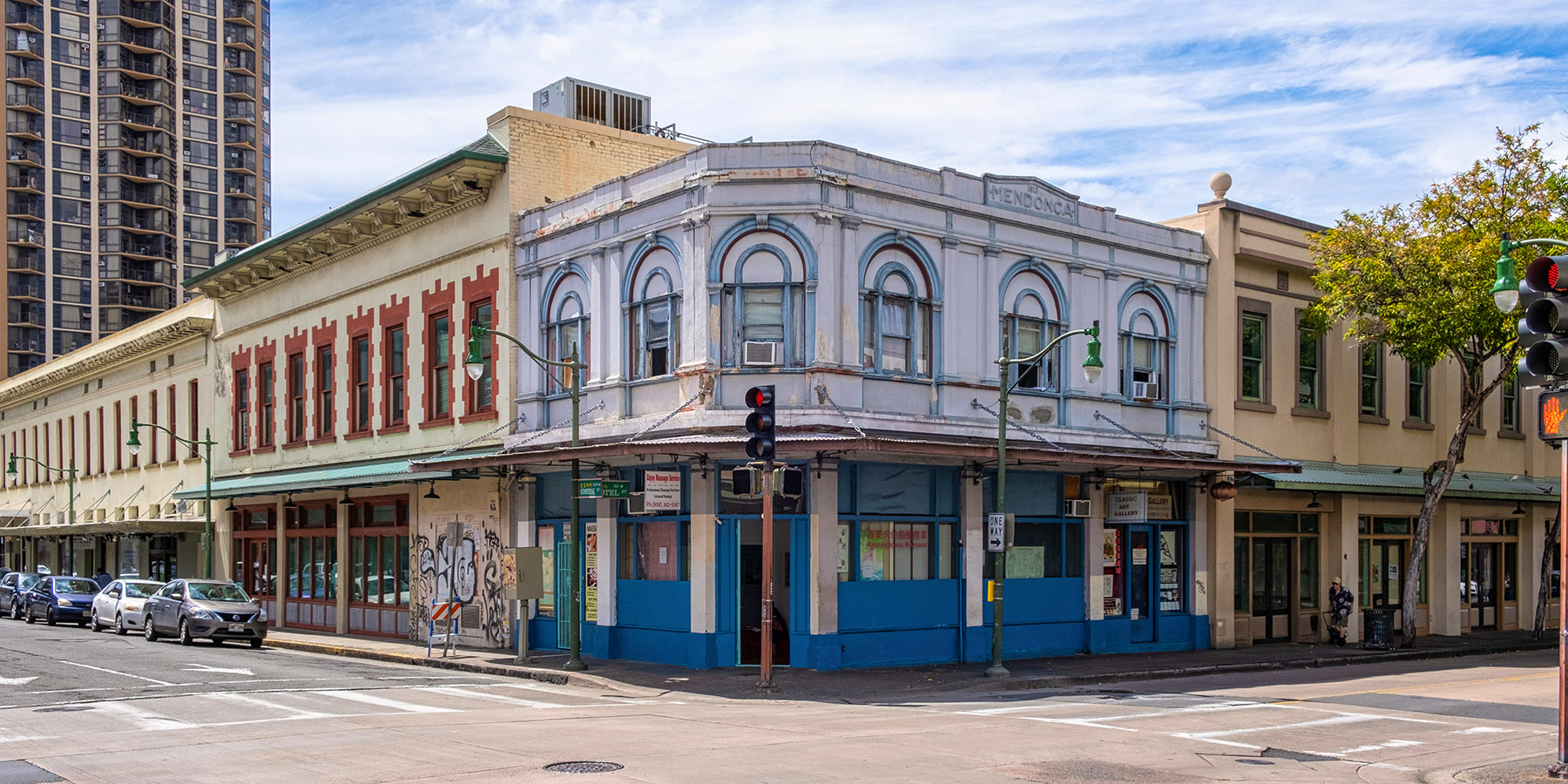 At the corner of North Hotel Street and Smith Street in Chinatown