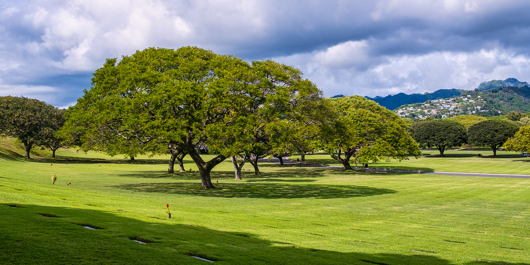 Over 53,000 veterans are buried in this cemetery at Punchbowl Crater