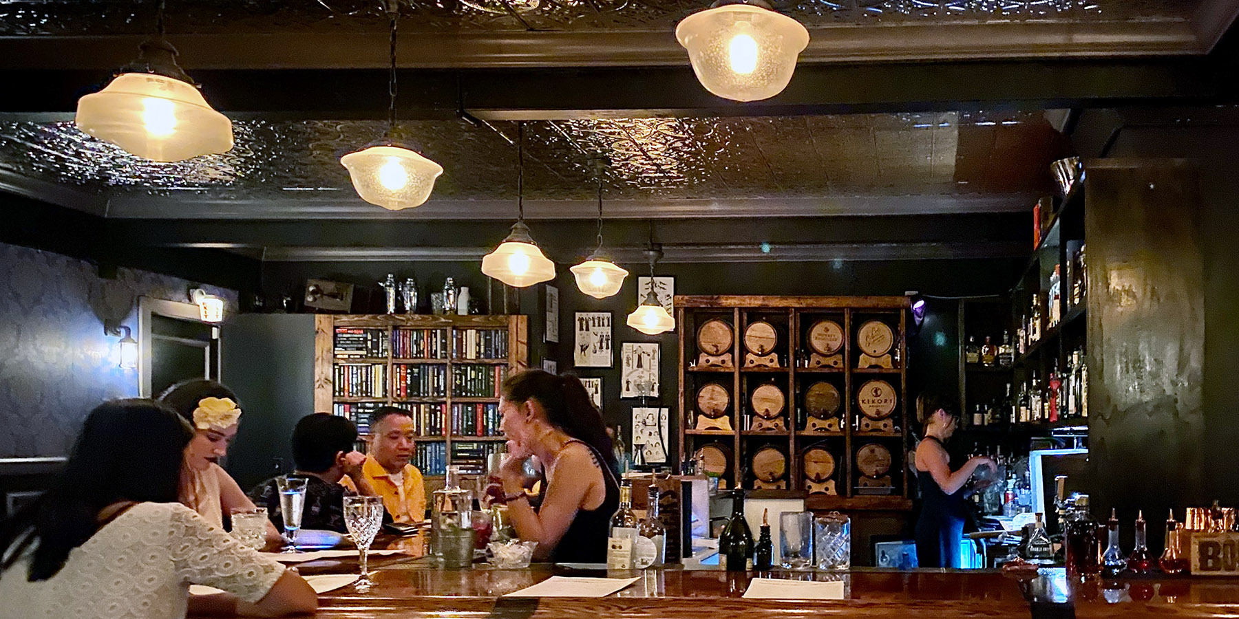 The Speakeasy in the back of 'Pint and Jigger' (the bookshelf in the far wall is the door)