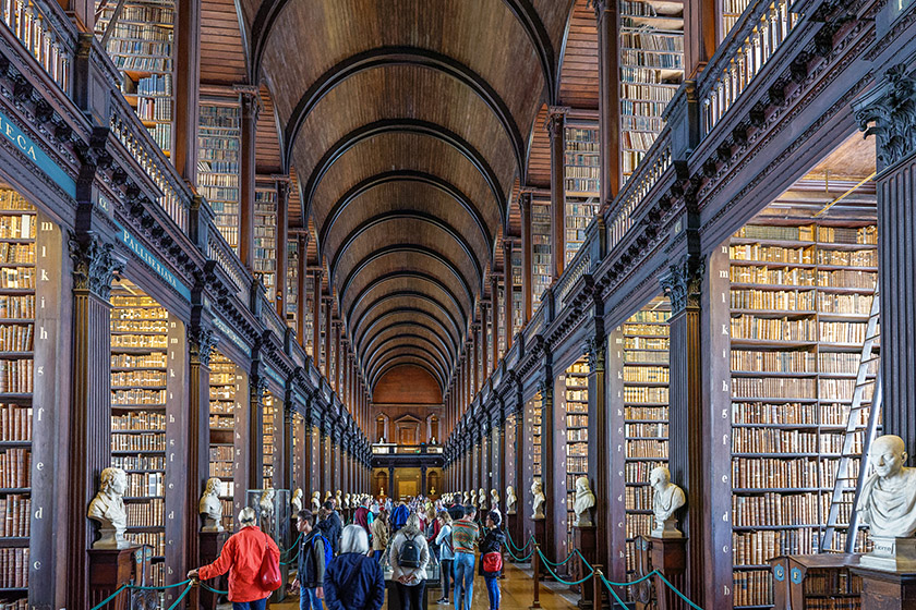 The Long Room is home to 200,000 of the library's oldest books