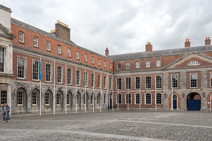 In the Dublin Castle courtyard