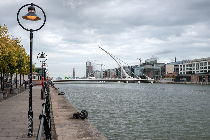 View on the Samuel Beckett Bridge