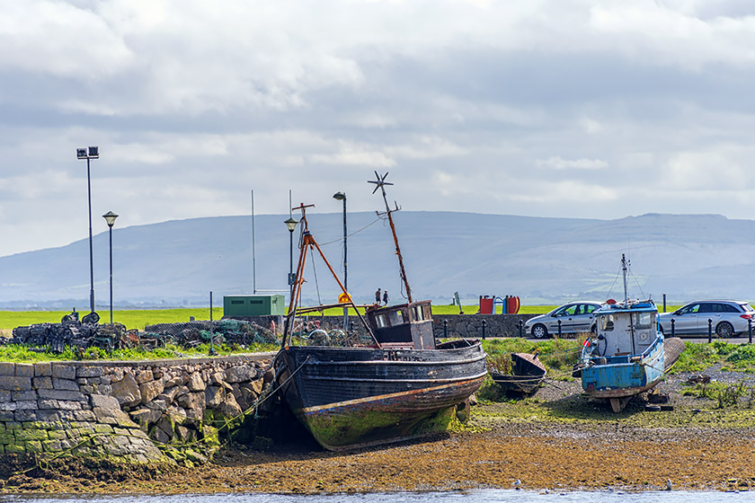 Looking across to Claddagh Quay: the tide is out