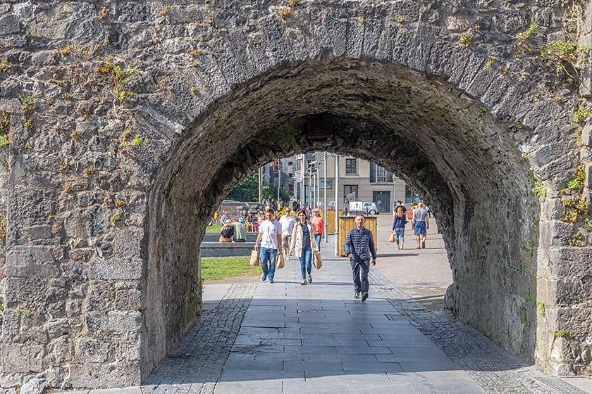 Heading back through the Spanish Arch