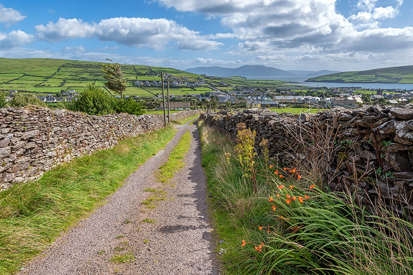 Walking back down to town