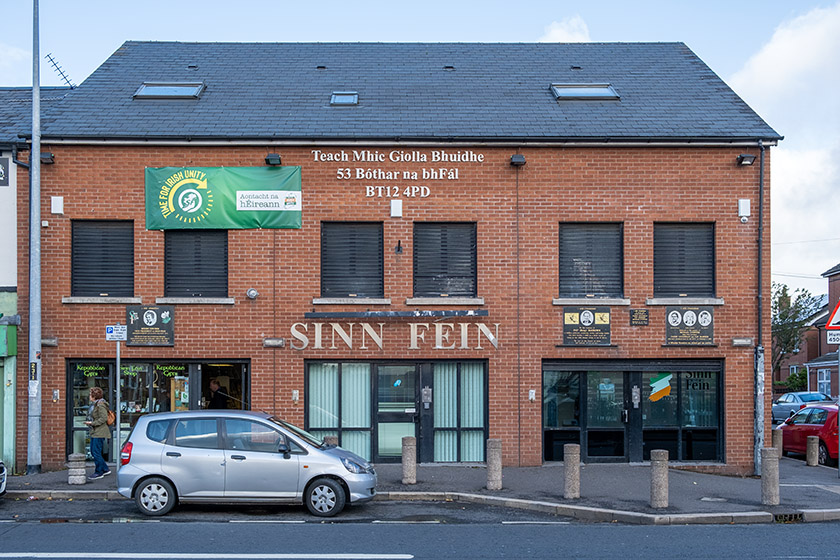 The surprisingly unassuming Sinn Féin headquarters