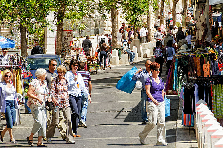 Tourists on Al Bishara in Nazareth