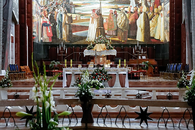 Inside the Basilica of the Annunciation